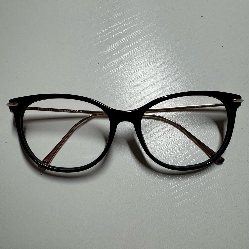 Jimmy Choo JC 263 Black and Gold Cat-Eye Glasses